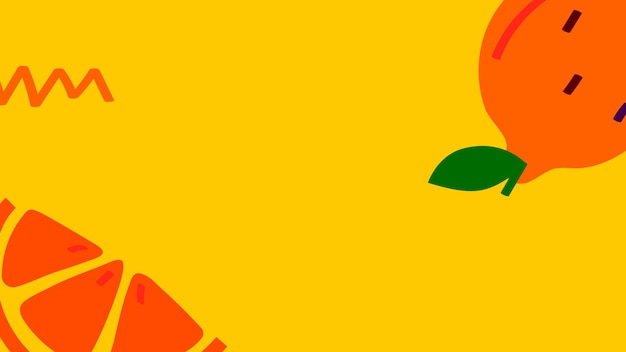 Mandarijnfruit op een gele achtergrondontwerpbron