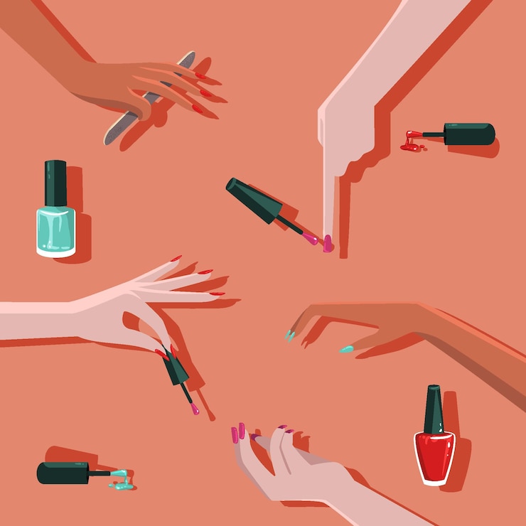 Gratis Vector manicure handcollectie