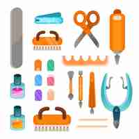 Gratis vector manicure tools collectie