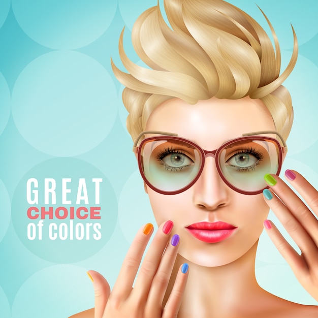 Gratis vector manicure vrouwelijk model achtergrond