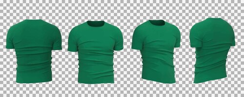 Gratis vector mannelijk groen t-shirt in verschillende weergavecollectie