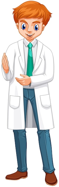 Gratis vector mannelijke dokter in witte jurk