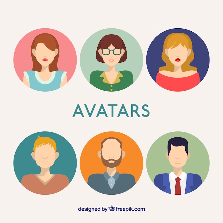 Gratis Vector mannelijke en vrouwelijke avatars in plat design