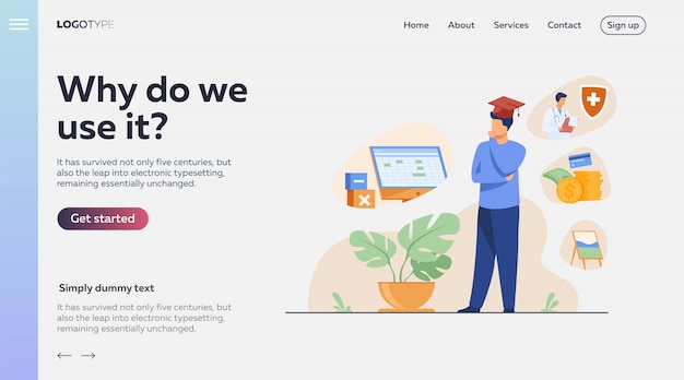 Mannelijke student die programma op de universiteit kiest