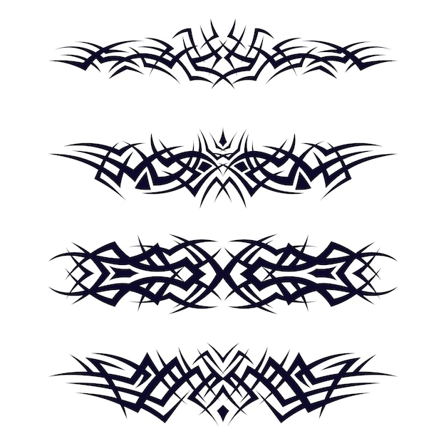 Gratis vector maori tattoo grenselement