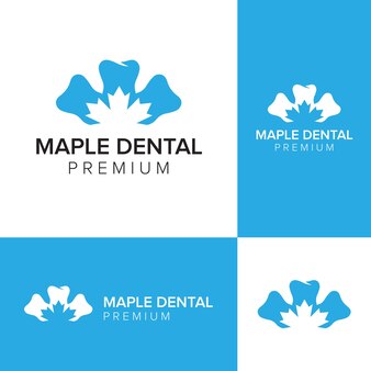 Maple tandheelkundige negatieve ruimte logo vector pictogrammalplaatje