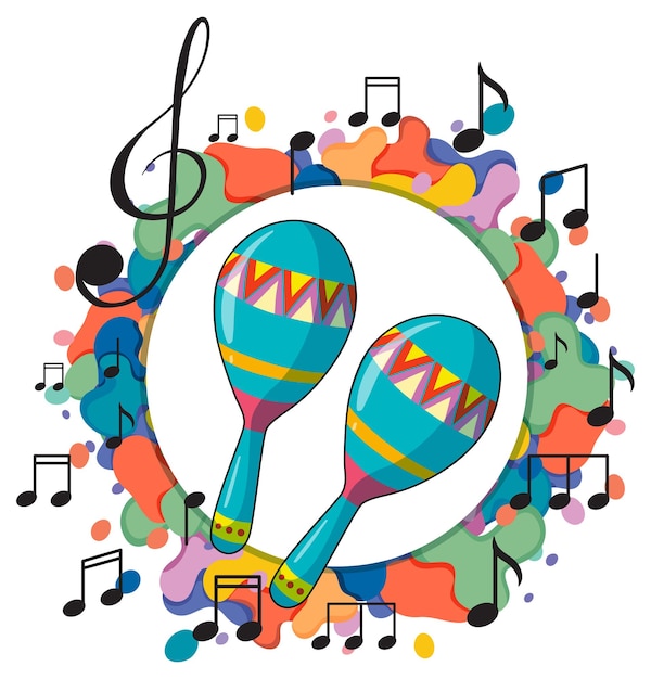 Gratis vector maracas instrument op witte achtergrond