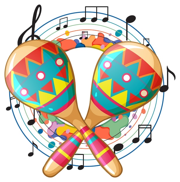 Gratis vector maracas instrument op witte achtergrond