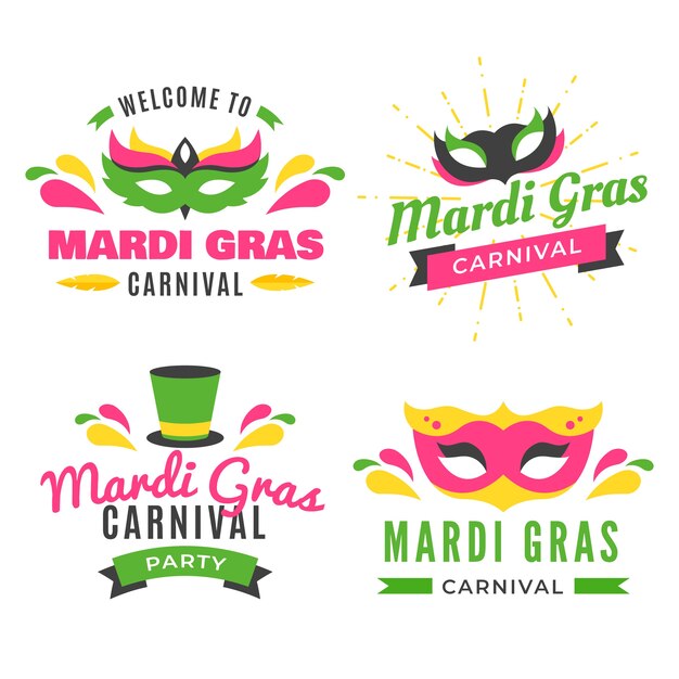 Mardi gras badge collectie thema