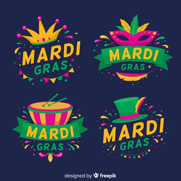 Mardi gras-badgecollectie