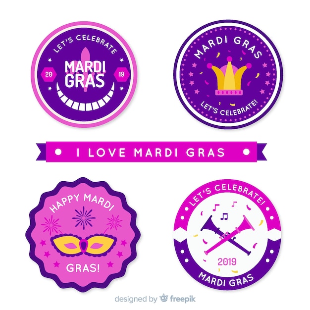 Mardi gras-badgecollectie