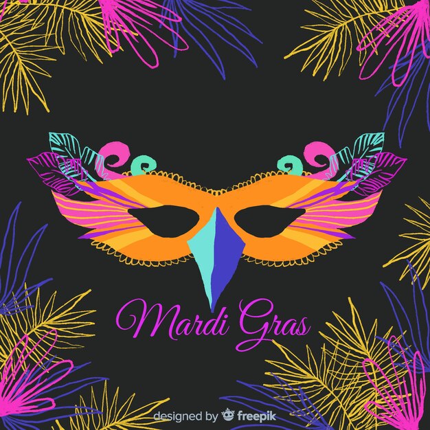 Gratis vector mardi gras carnaval achtergrond