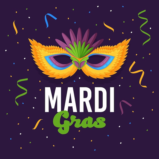 Gratis vector mardi gras-concept in plat ontwerp