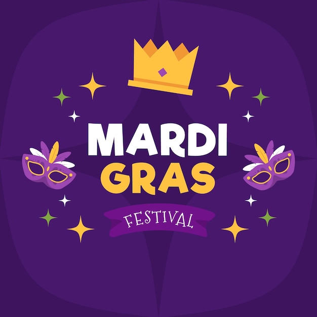 Mardi gras-concept in plat ontwerp