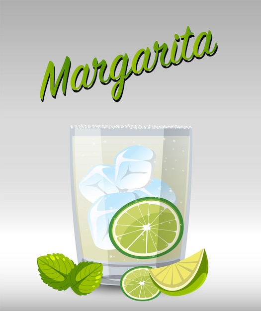 Gratis vector margarita cocktail in het glas