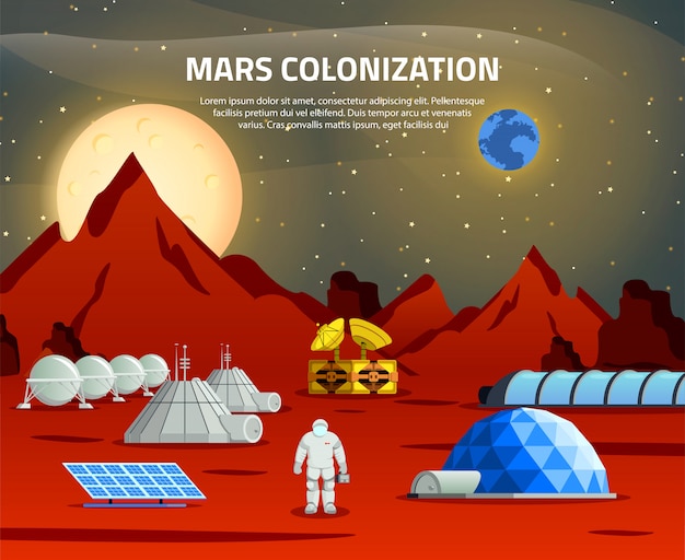 Mars kolonisatie illustratie