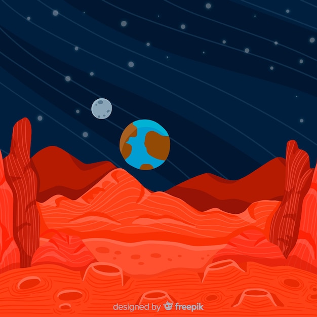 Mars landschap achtergrond