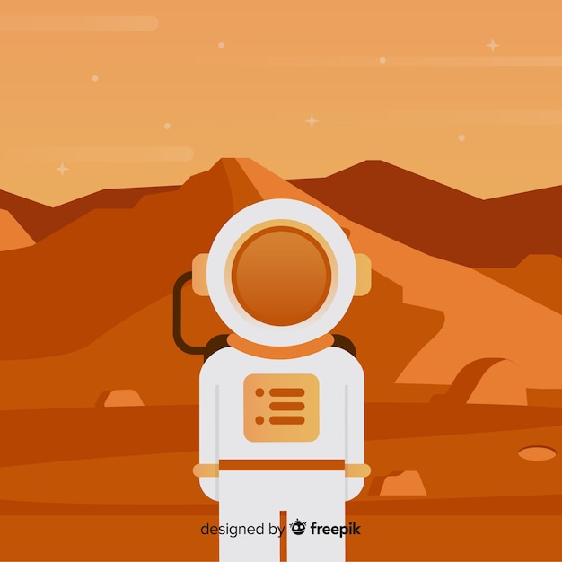 Gratis vector mars landschap achtergrond