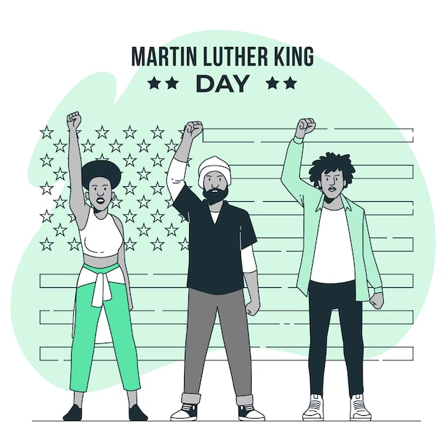 Gratis vector martin luther king day concept illustratie