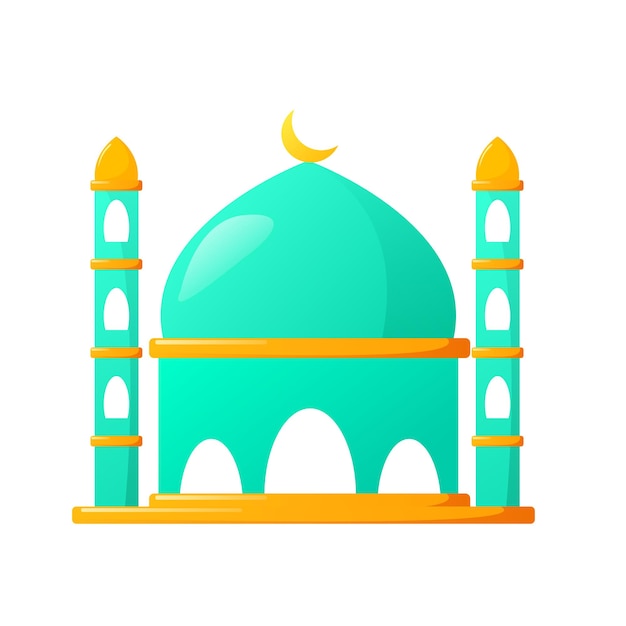 Gratis vector masjid moskee kleurrijke vector