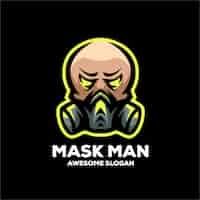 Gratis vector masker man esport mascotte illustratie logo