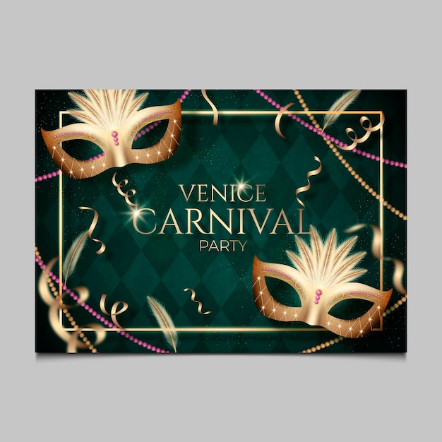 Maskers en linten venetiaanse carnaval webbanner