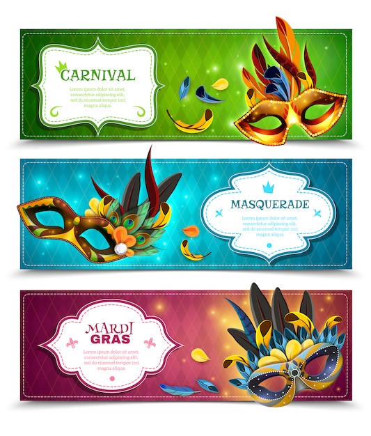 Masquerade banners set