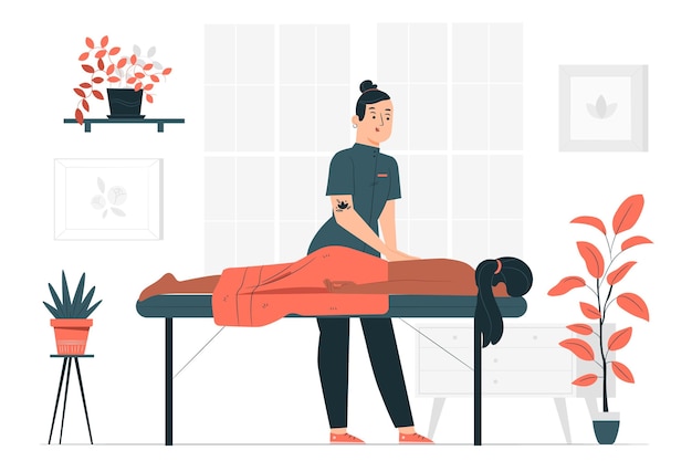Massagetherapeut concept illustratie