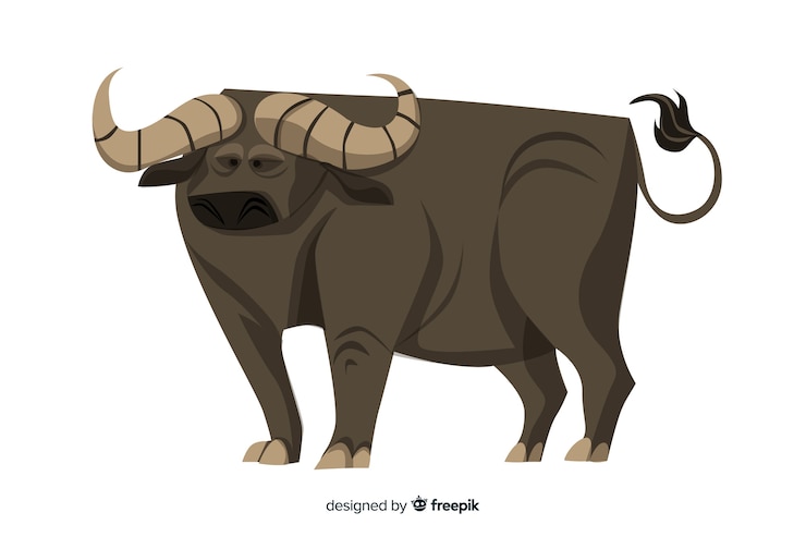 Gratis Vector massale buffalo cartoon afbeelding