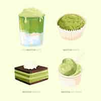 Gratis vector matcha dessertpakket