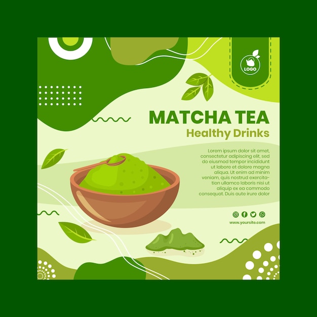 Gratis vector matcha thee folder sjabloon