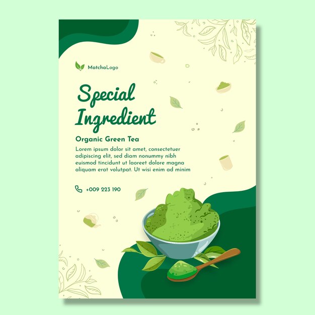 Matcha thee verticale poster sjabloon