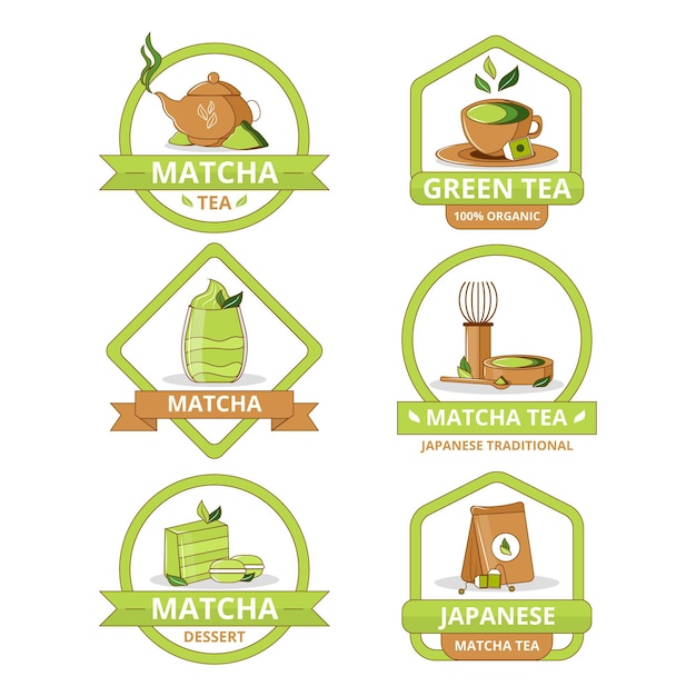 Matcha theebadges collectie