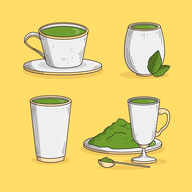 Gratis vector matcha-theepakket