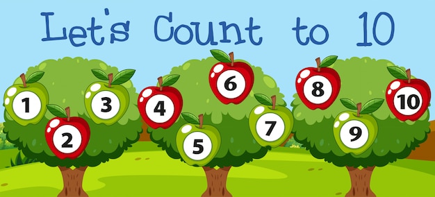 Gratis vector math couting apple tot tien