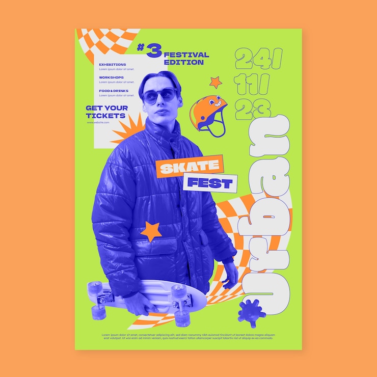 Gratis Vector maximalisme poster sjabloonontwerp