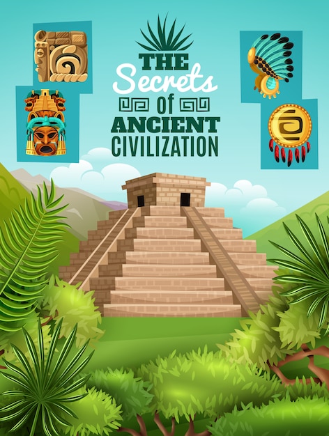 Gratis vector maya cartoon poster
