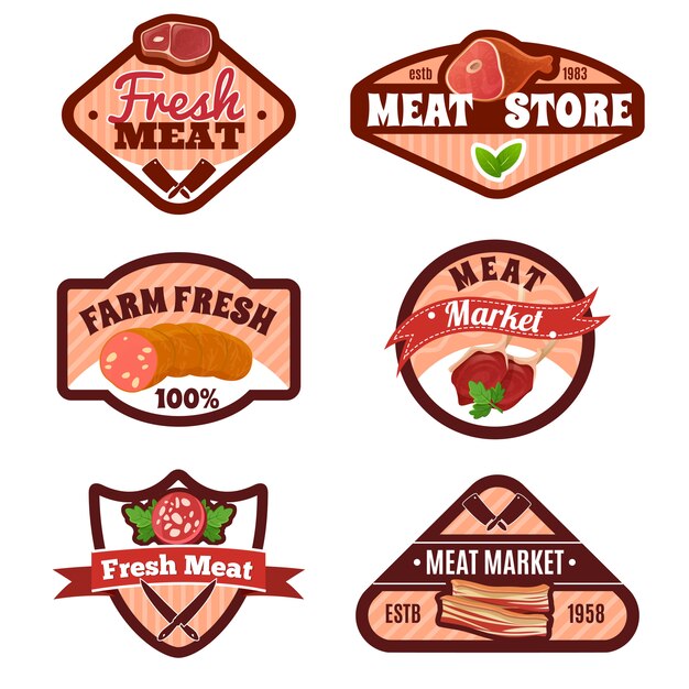 Meat Market Emblemen Set