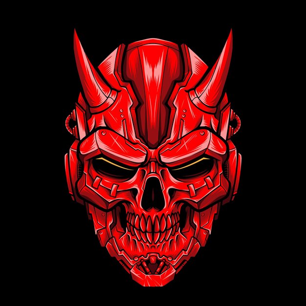 Mecha duivel schedel vector logo
