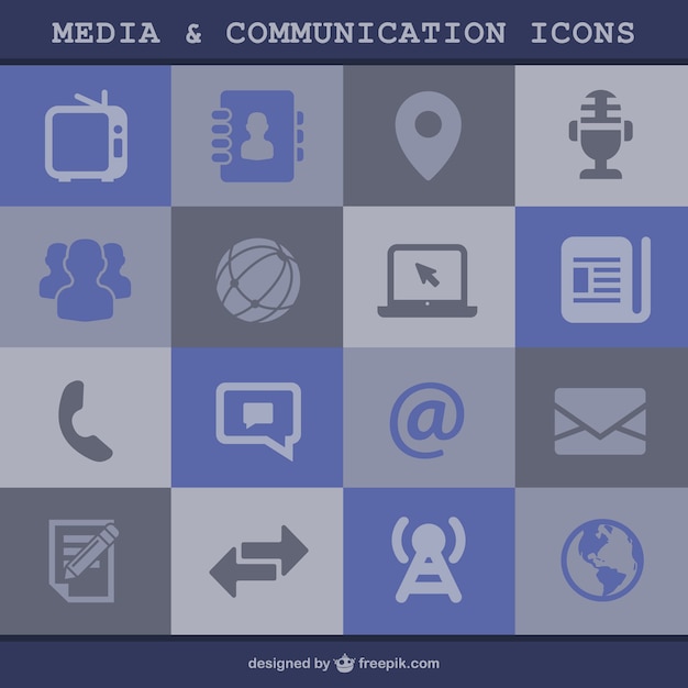 Media en communicatie iconen