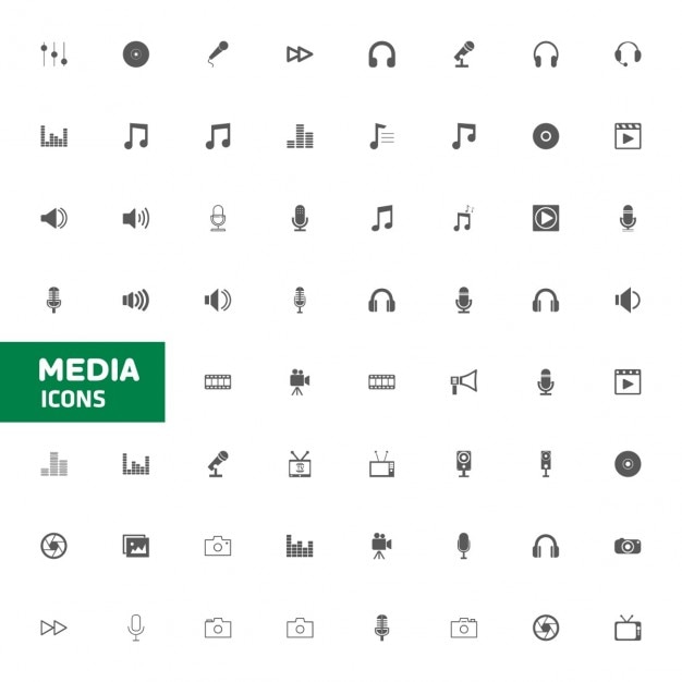 Gratis Vector media icon multimedia icon set vector illustratie