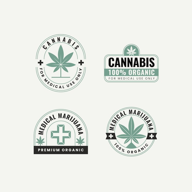 Gratis vector medicinale cannabis badges