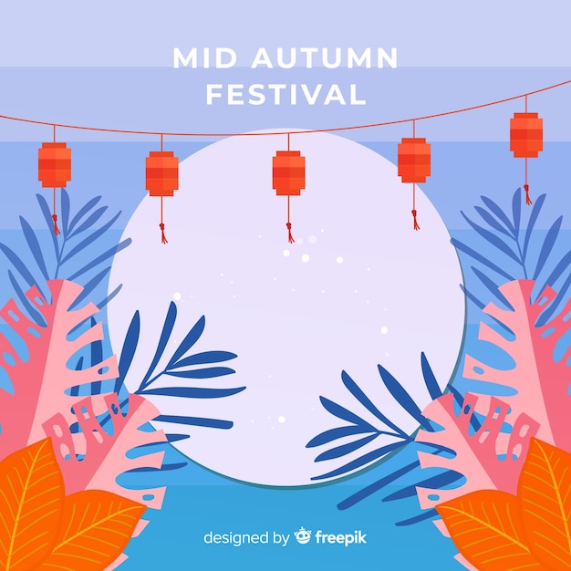 Gratis vector medio herfst festival achtergrond concept