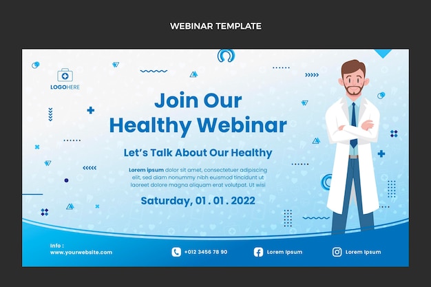 Gratis vector medisch webinar met plat ontwerp