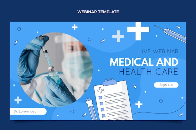 Gratis vector medisch webinar met plat ontwerp