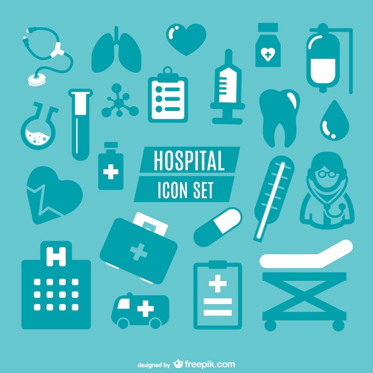 Gratis Vector medische eenvoudige pictogrammen afbeeldingen
