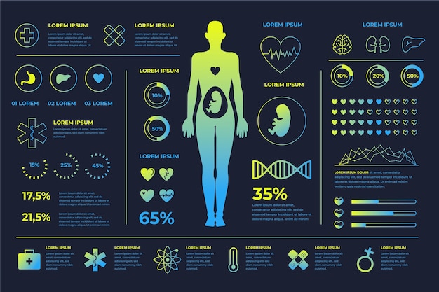 Gratis vector medische infographic stijl