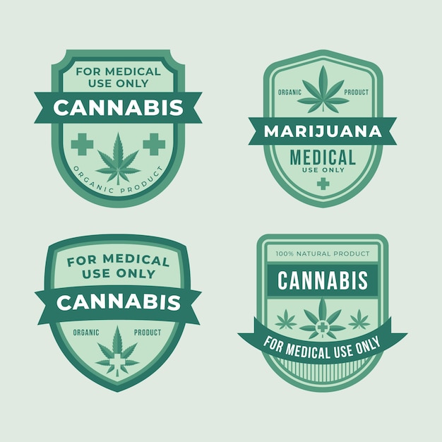 Gratis vector medische marihuana-badges