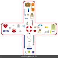 Gratis vector medische pictogrammen in kruis