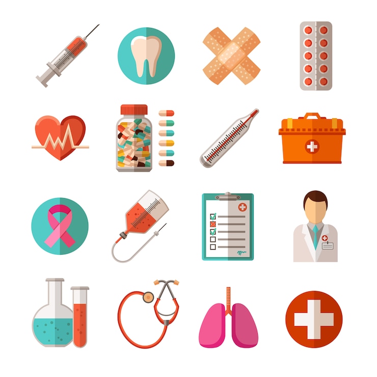 Gratis Vector medische pictogrammen instellen